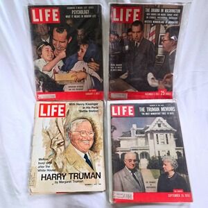 LIFE Magazine Lot of 4 Harry Truman Richard Nixon 1955-1972 Vintage History